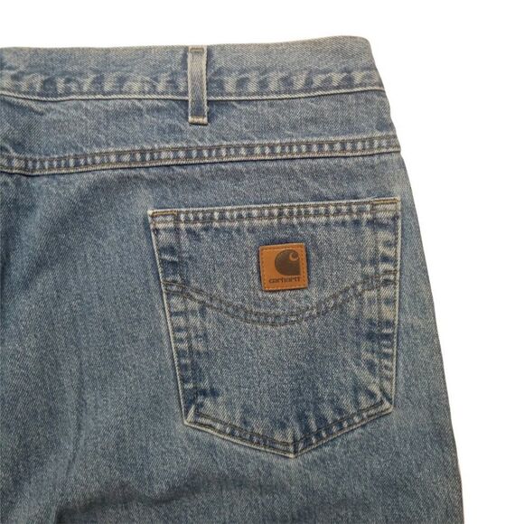 Carhartt Mens Size 44x32 Blue Traditional Fit Straight Leg Med Wash Jeans - Picture 9 of 9